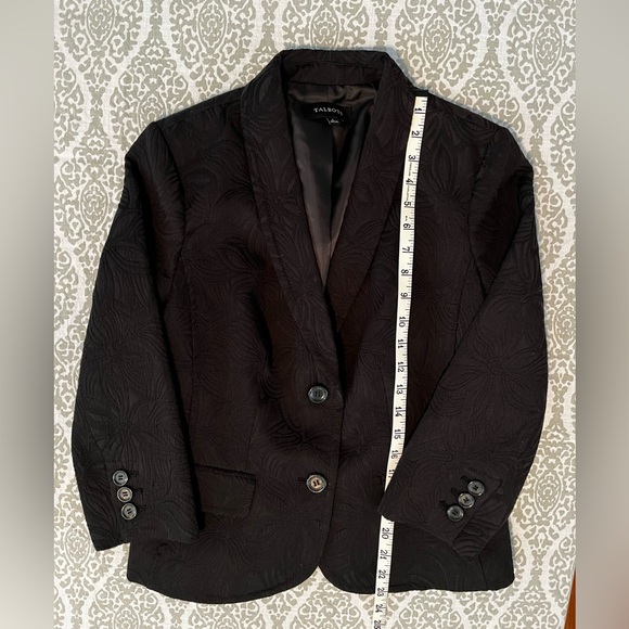 Talbots Two Piece Black Brocade Suit, size 6, Sleeveless Dress and Jacket - Picture 11 of 16